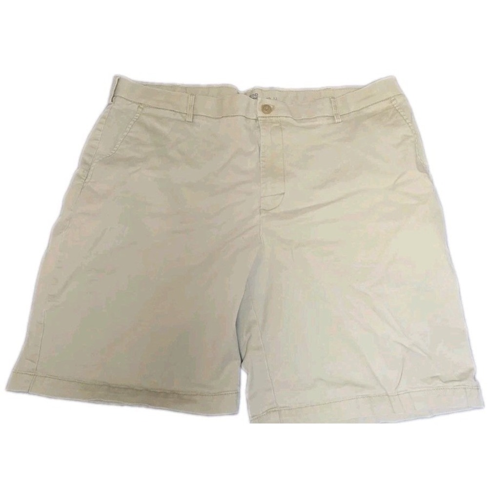 IZOD Mens 40 Tan Khaki Saltwater Stretch Flat Front Chino Shorts 9.5 Inseam Summ